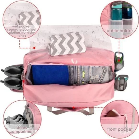 New Travel Duffel Bag for Men and Women Lightweight 1-Pink - Picture 2 of 7